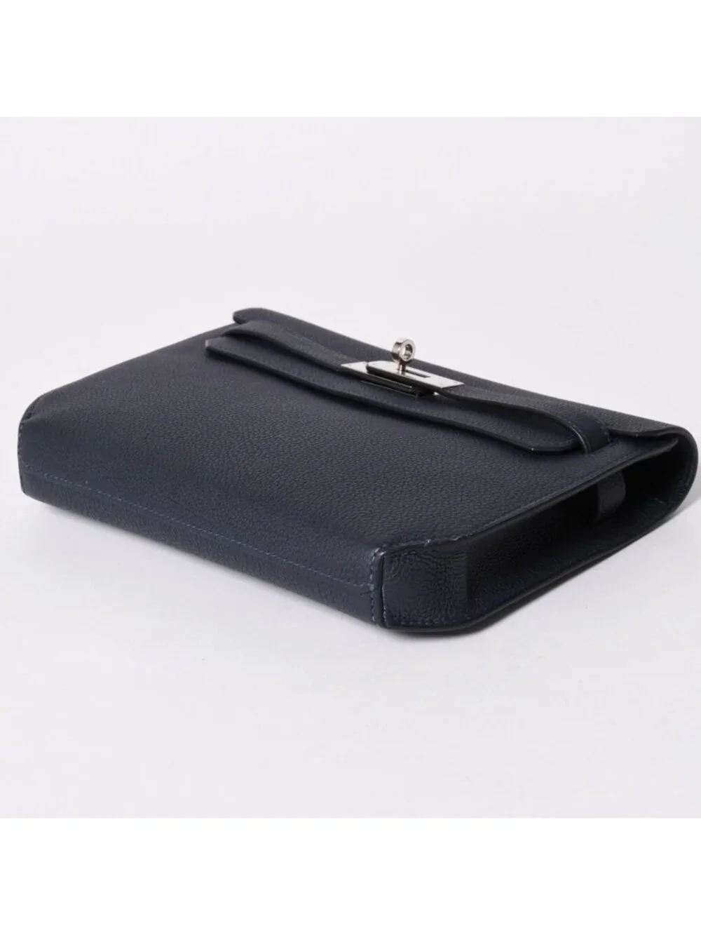 Hermes Clutch Kelly Depeches 25 Bleu Nuit Silver